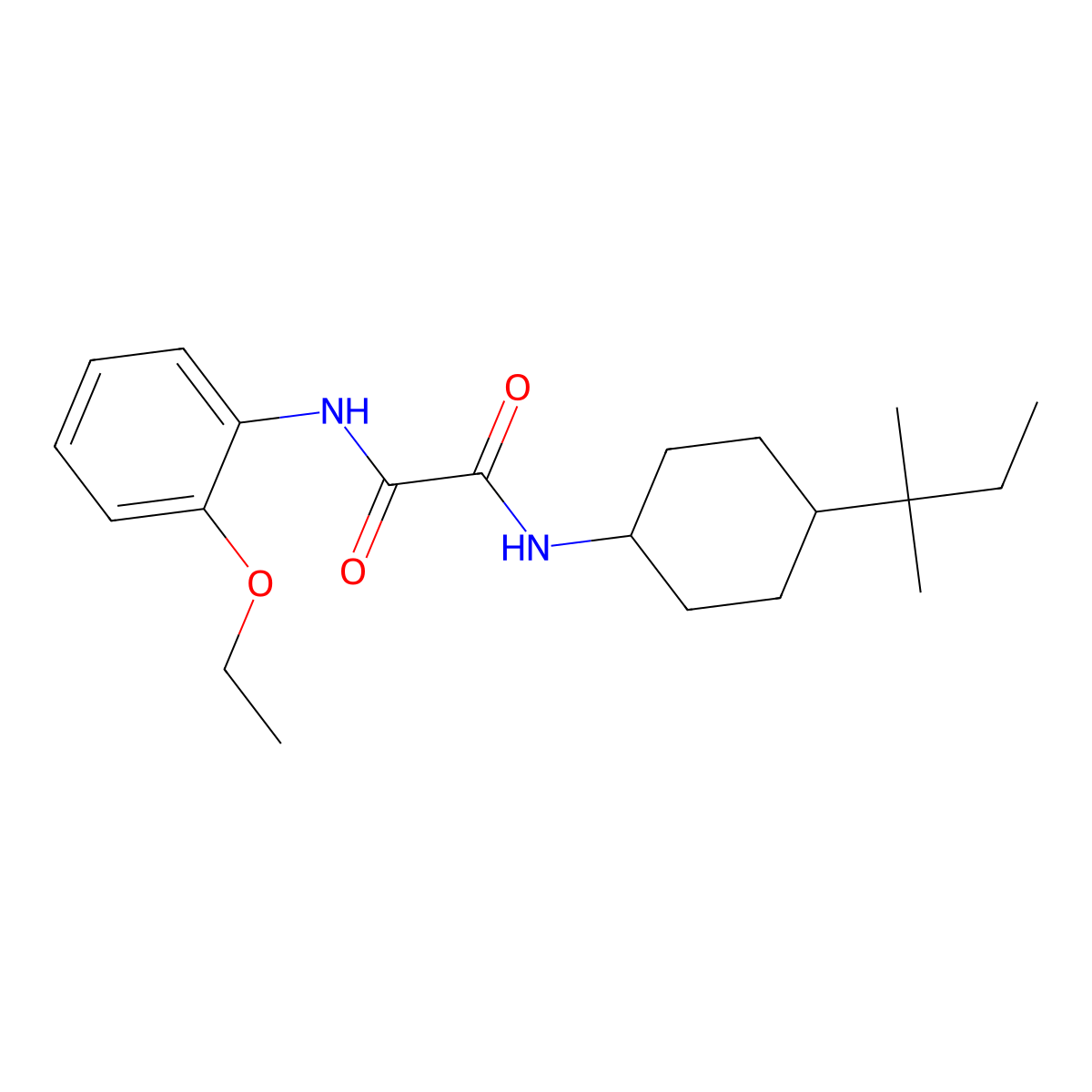 N'-(2-ethoxyphenyl)-N-[4-(2-methylbutan-2-yl)cyclohexyl]oxamide molecular structure, CAS 590396-80-8