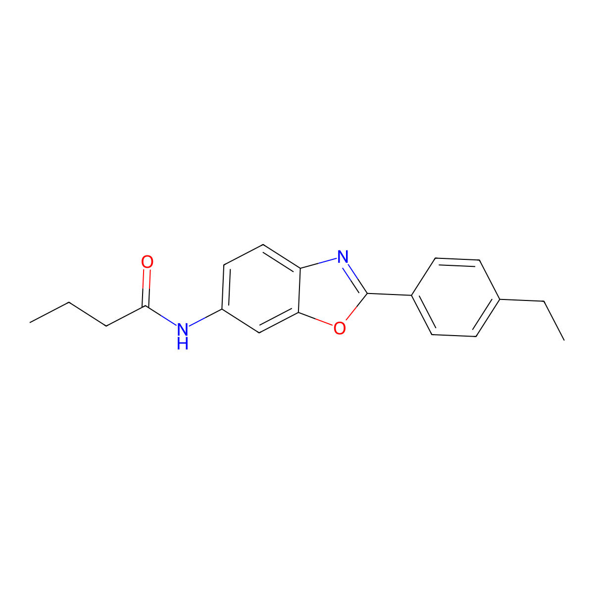 N-[2-(4-ethylphenyl)-1,3-benzoxazol-6-yl]butanamide molecular structure, CAS 590397-28-7