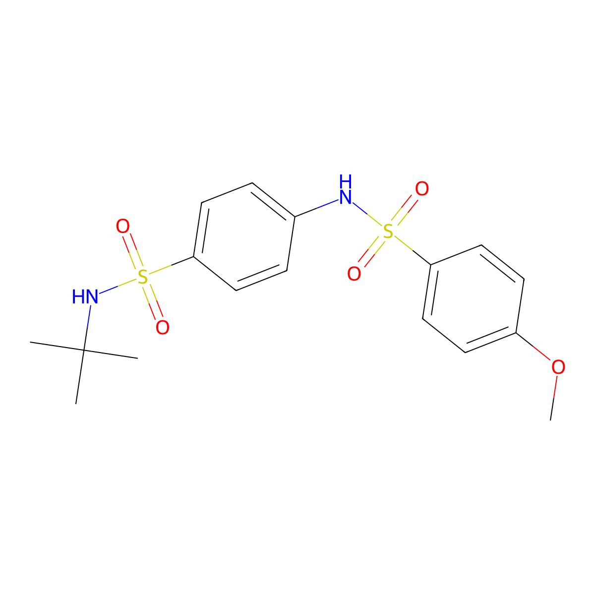 N-tert-butyl-4-[(4-methoxyphenyl)sulfonylamino]benzenesulfonamide molecular structure, CAS 590398-62-2