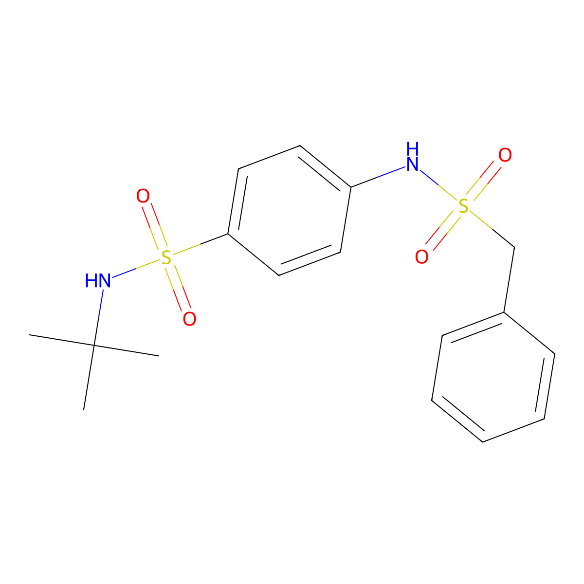 4-(benzylsulfonylamino)-N-tert-butylbenzenesulfonamide molecular structure, CAS 590398-66-6