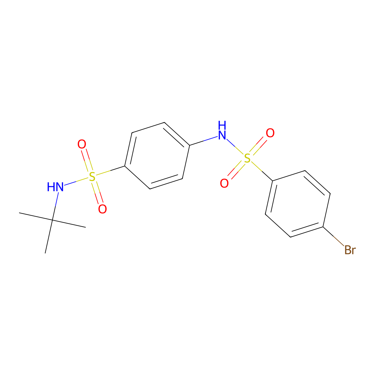 4-[(4-bromophenyl)sulfonylamino]-N-tert-butylbenzenesulfonamide molecular structure, CAS 590398-72-4