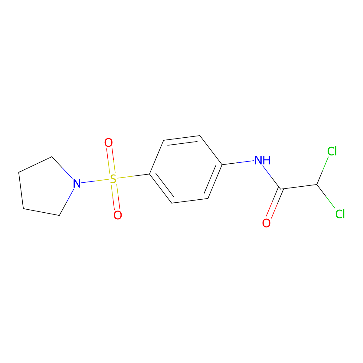 2,2-dichloro-N-(4-pyrrolidin-1-ylsulfonylphenyl)acetamide molecular structure, CAS 590398-76-8