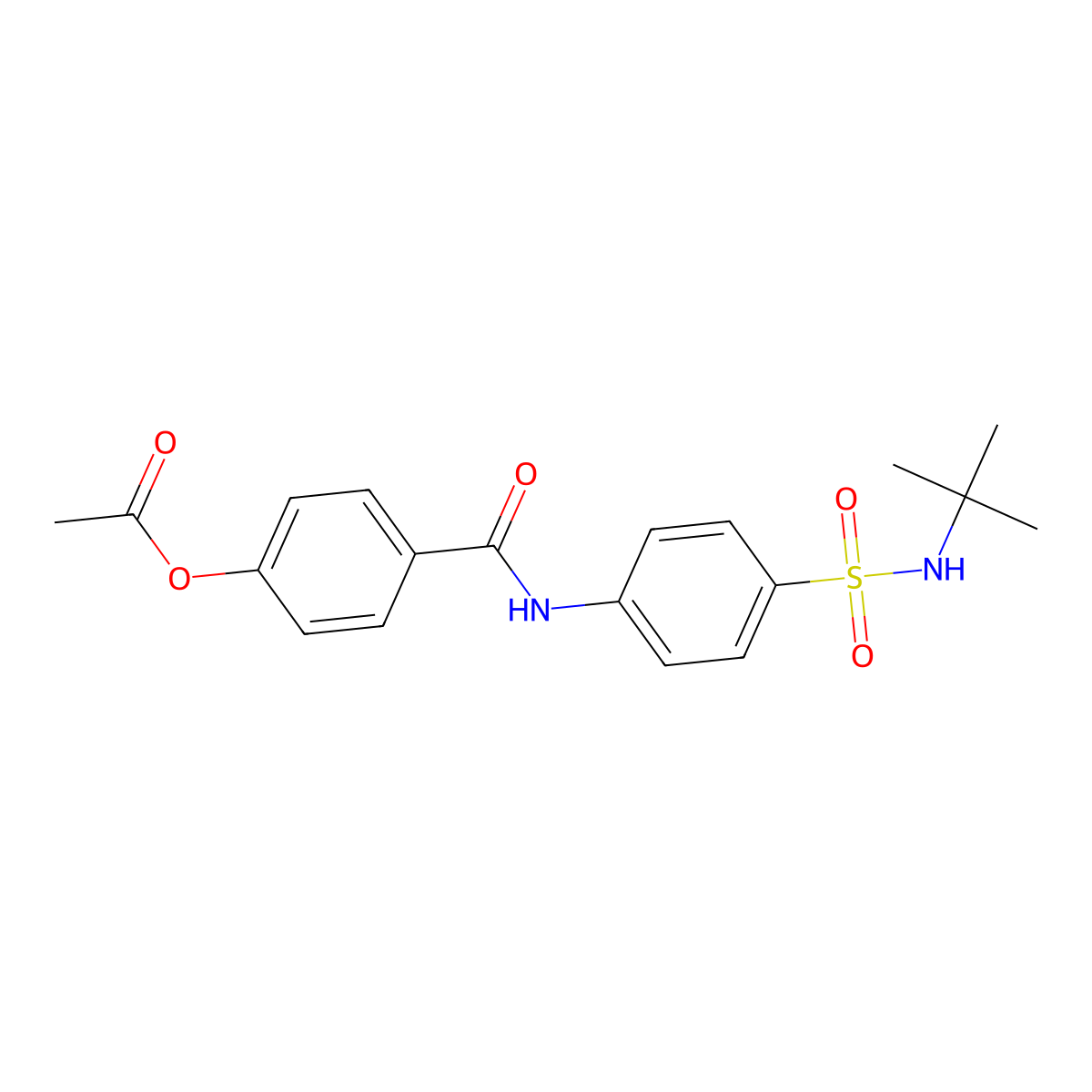 4-{[4-(Tert-butylsulfamoyl)phenyl]carbamoyl}phenyl acetate molecular structure, CAS 590398-85-9