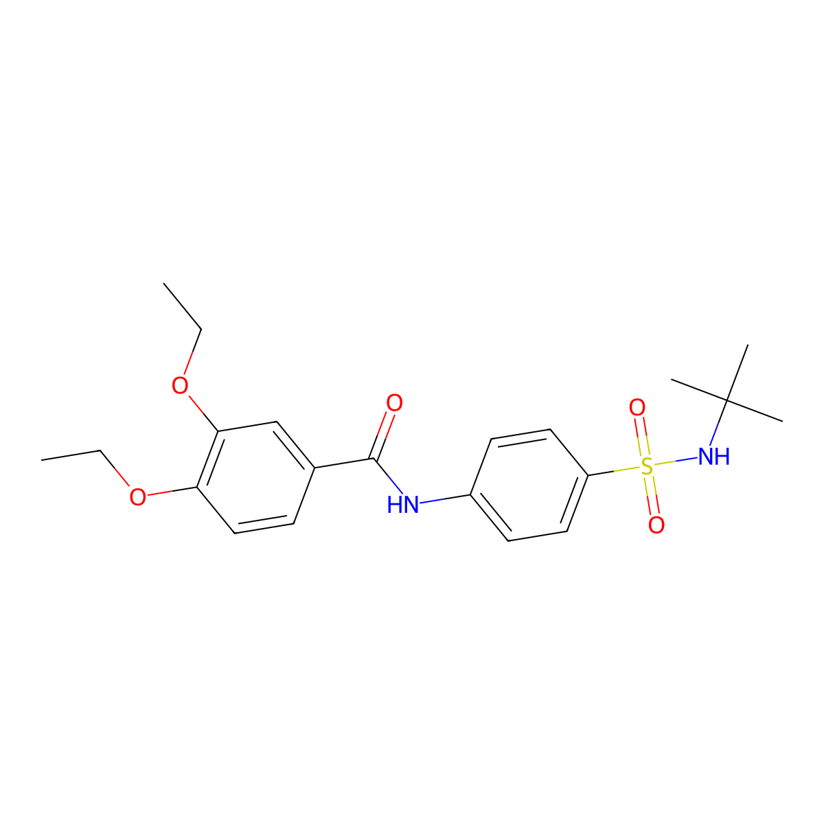 N-[4-(tert-butylsulfamoyl)phenyl]-3,4-diethoxybenzamide molecular structure, CAS 590398-91-7