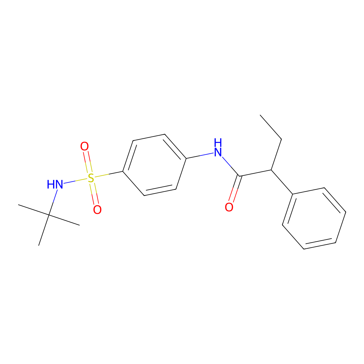 N-[4-(tert-butylsulfamoyl)phenyl]-2-phenylbutanamide molecular structure, CAS 590399-15-8