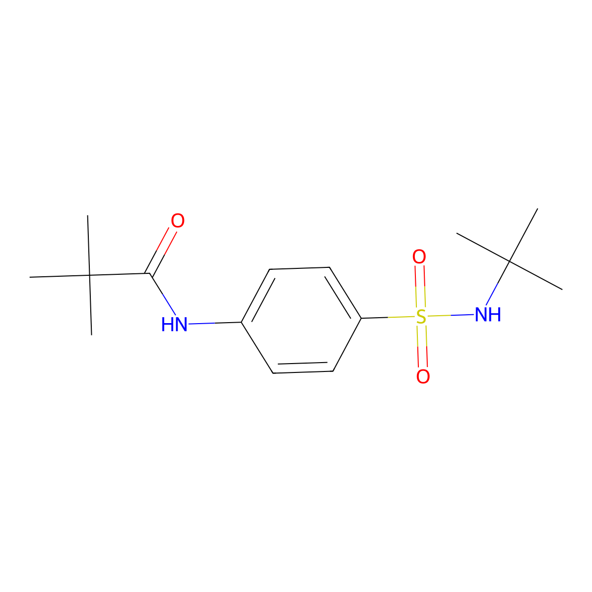 N-[4-(tert-butylsulfamoyl)phenyl]-2,2-dimethylpropanamide molecular structure, CAS 590399-40-9