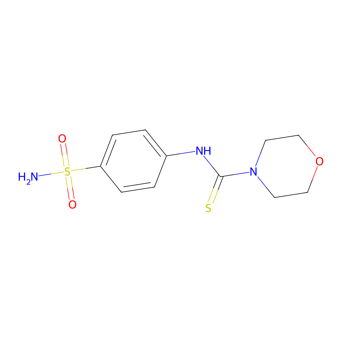N-(4-sulfamoylphenyl)morpholine-4-carbothioamide molecular structure, CAS 590399-53-4