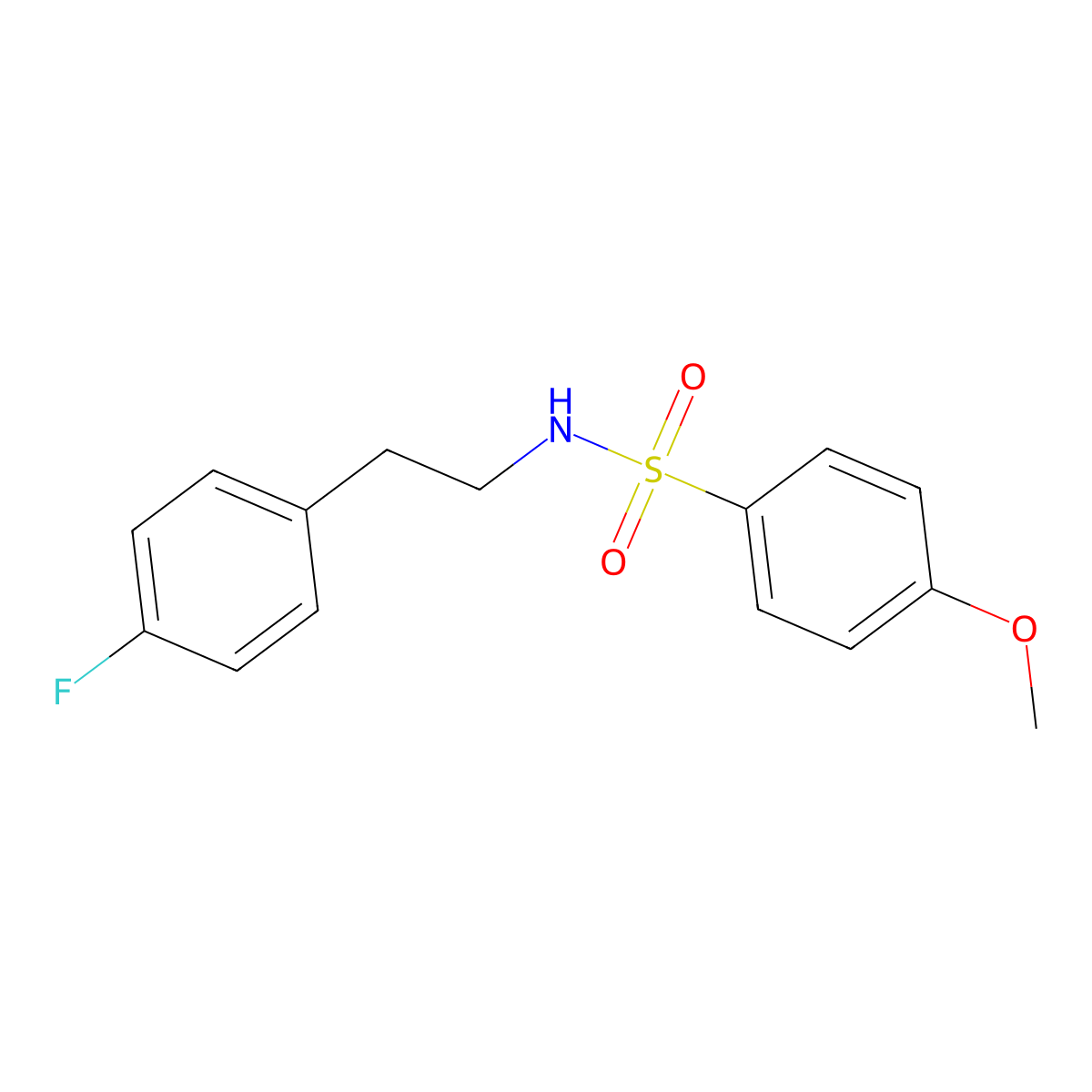 N-[2-(4-fluorophenyl)ethyl]-4-methoxybenzenesulfonamide molecular structure, CAS 590399-57-8