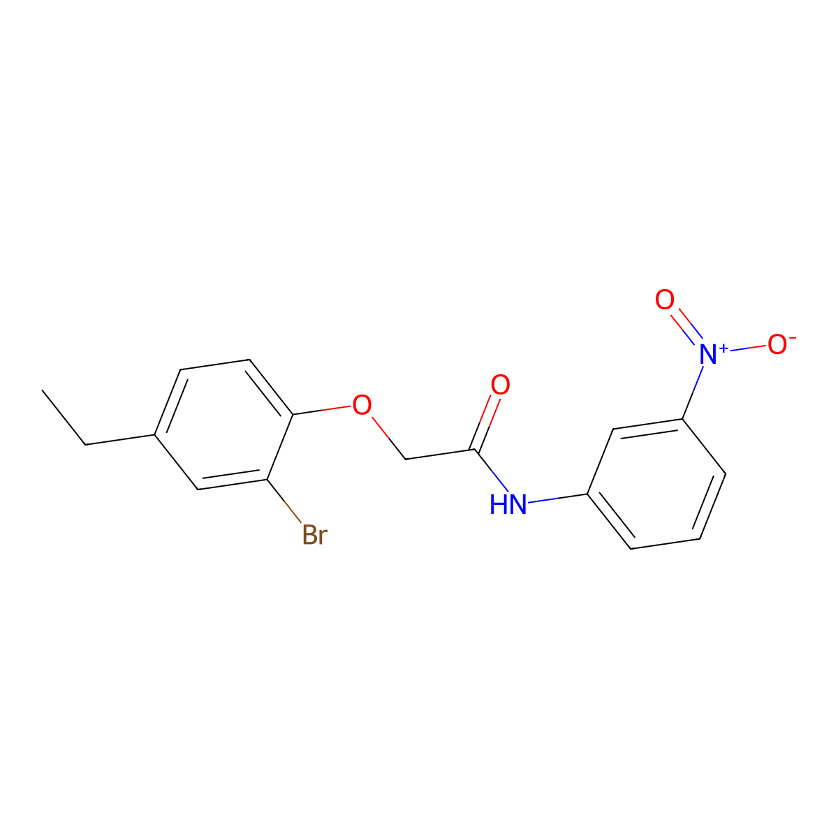 2-(2-bromo-4-ethylphenoxy)-N-(3-nitrophenyl)acetamide molecular structure, CAS 590399-97-6