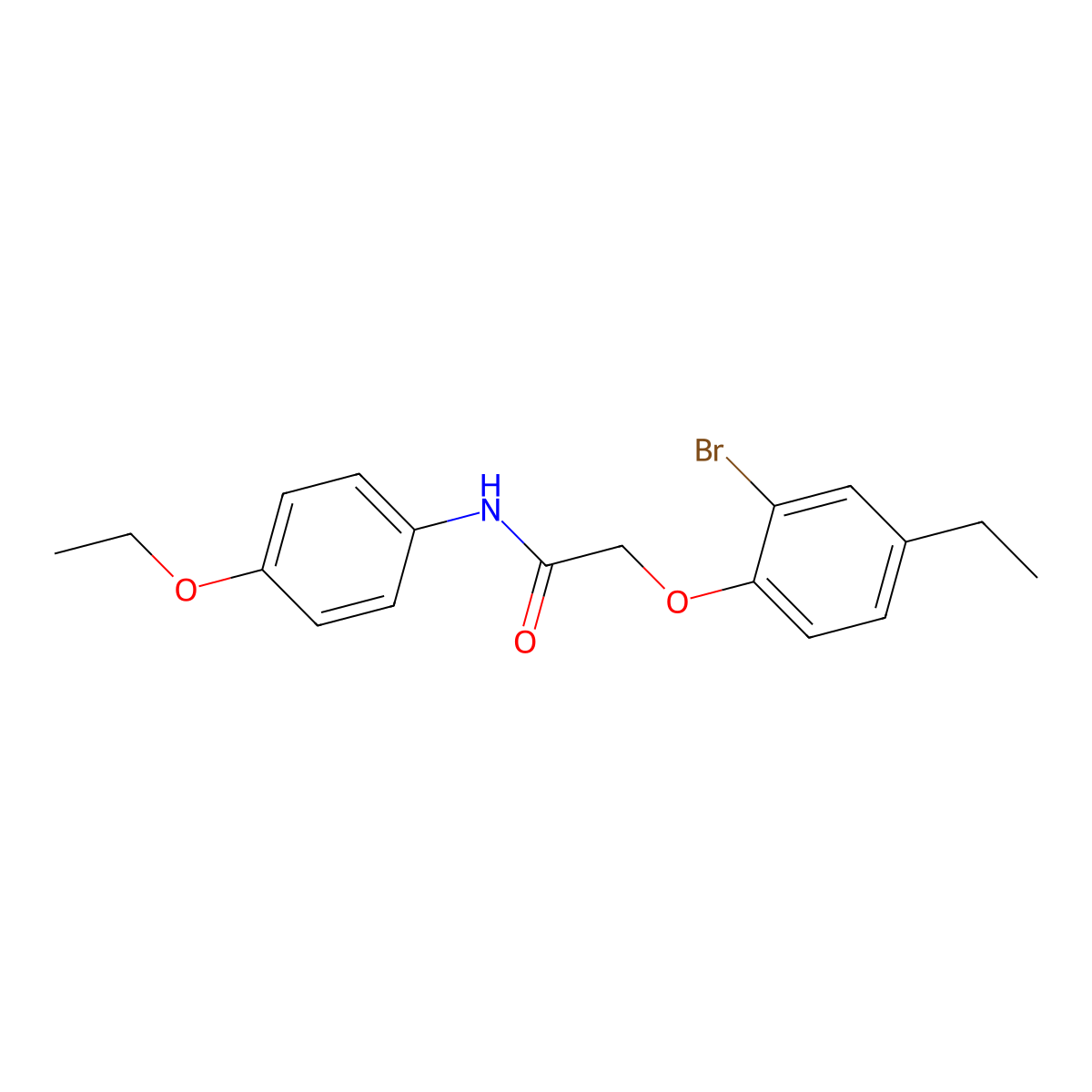 2-(2-bromo-4-ethylphenoxy)-N-(4-ethoxyphenyl)acetamide molecular structure, CAS 590399-99-8