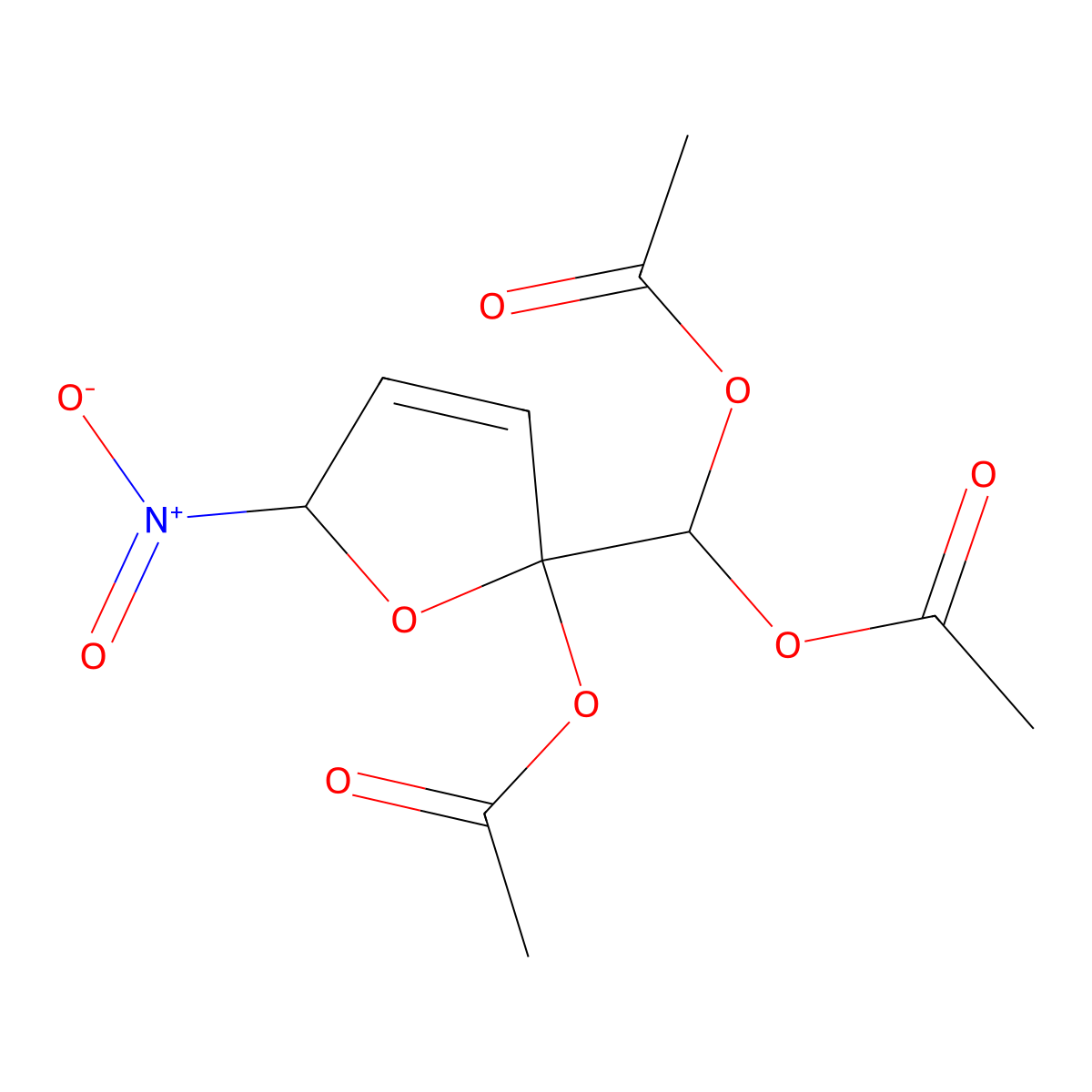 5-Nitro-2-acetoxy-2,5-dihydrofurfural diacetate molecular structure, CAS 5904-70-1