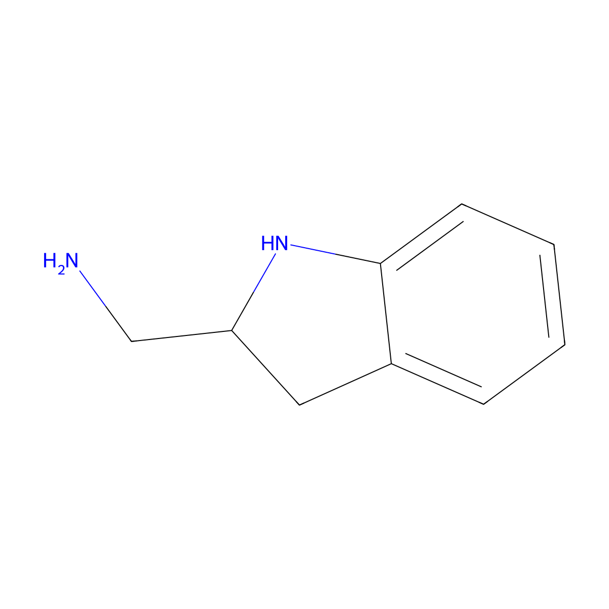 2-Aminomethylindoline molecular structure, CAS 59040-98-1