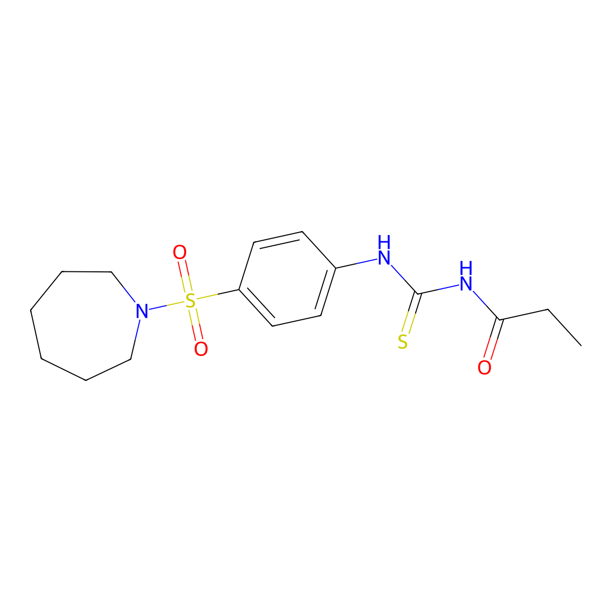 N-[4-(1-azepanylsulfonyl)phenyl]-N'-propionylthiourea molecular structure, CAS 590400-06-9