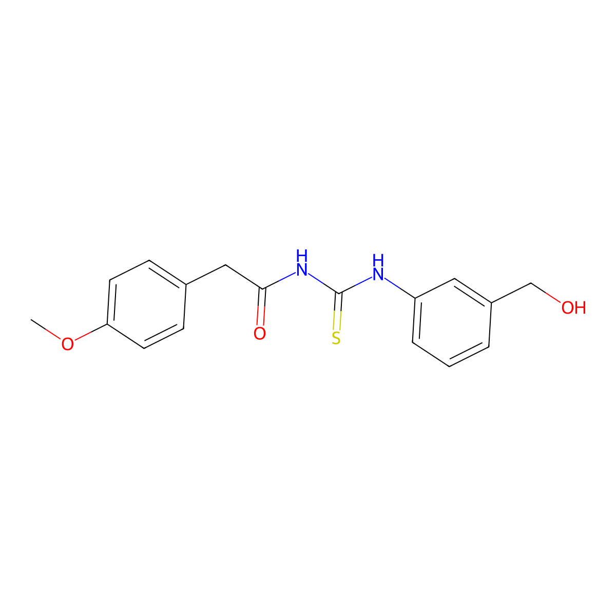 N-[3-(hydroxymethyl)phenyl]-N'-[(4-methoxyphenyl)acetyl]thiourea molecular structure, CAS 590400-12-7