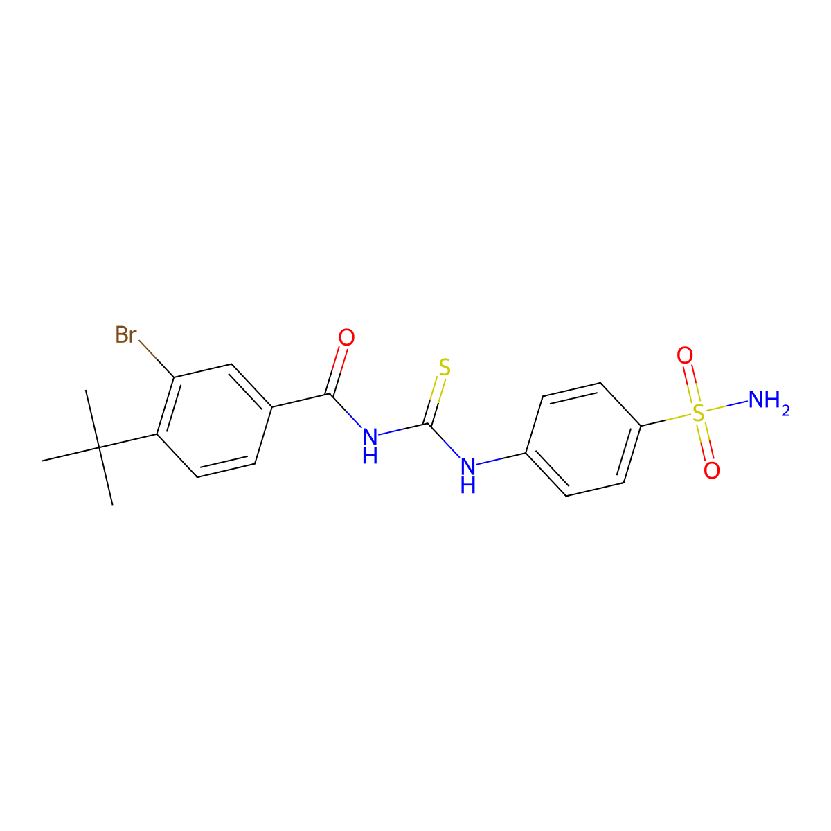3-bromo-4-tert-butyl-N-[(4-sulfamoylphenyl)carbamothioyl]benzamide molecular structure, CAS 590400-26-3