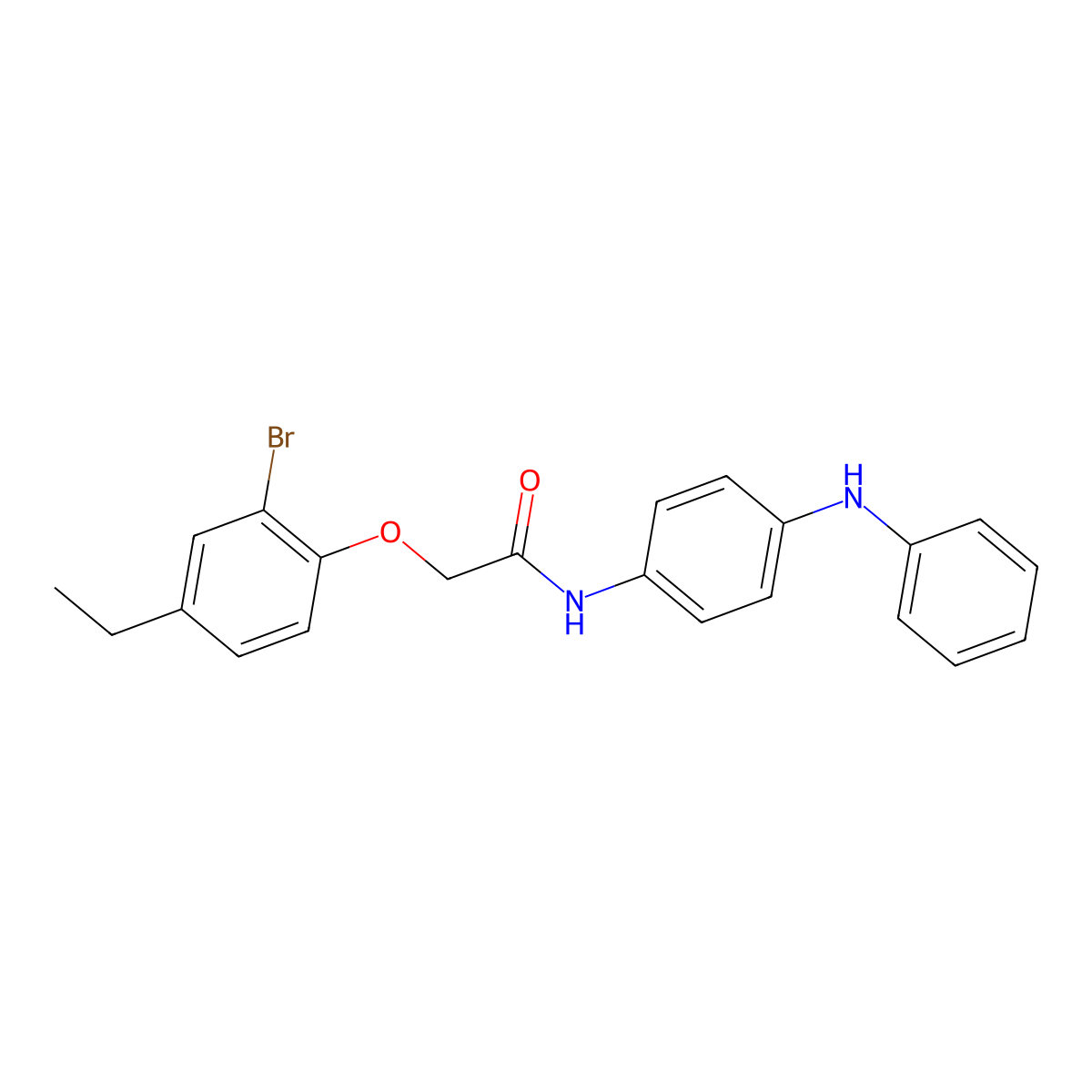 N-(4-anilinophenyl)-2-(2-bromo-4-ethylphenoxy)acetamide molecular structure, CAS 590400-32-1