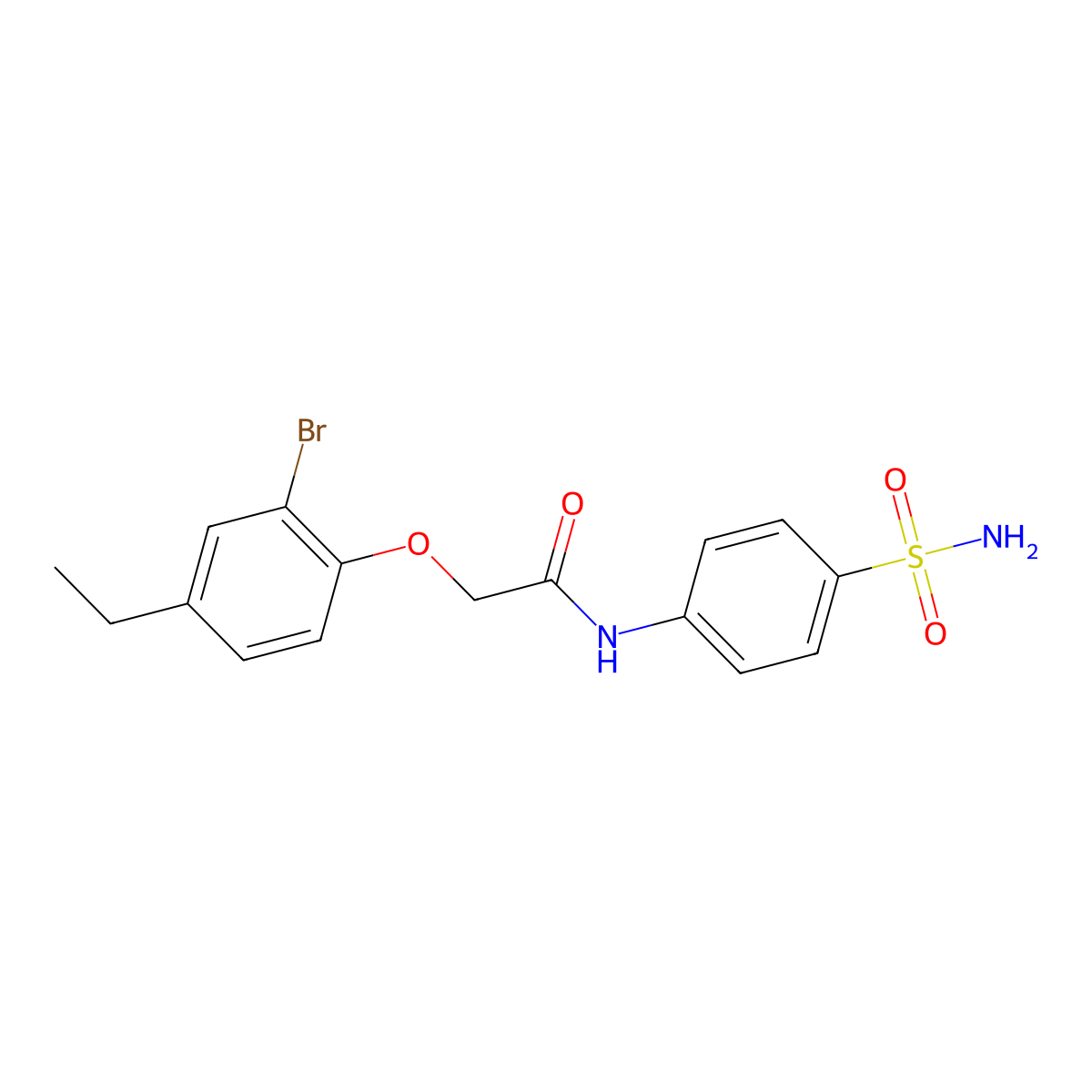 2-(2-bromo-4-ethylphenoxy)-N-(4-sulfamoylphenyl)acetamide molecular structure, CAS 590400-33-2