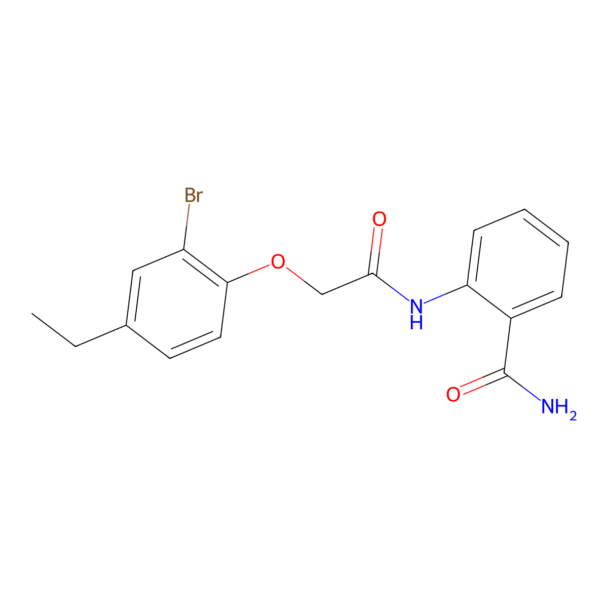 2-{[(2-Bromo-4-ethylphenoxy)acetyl]amino}benzamide molecular structure, CAS 590400-34-3