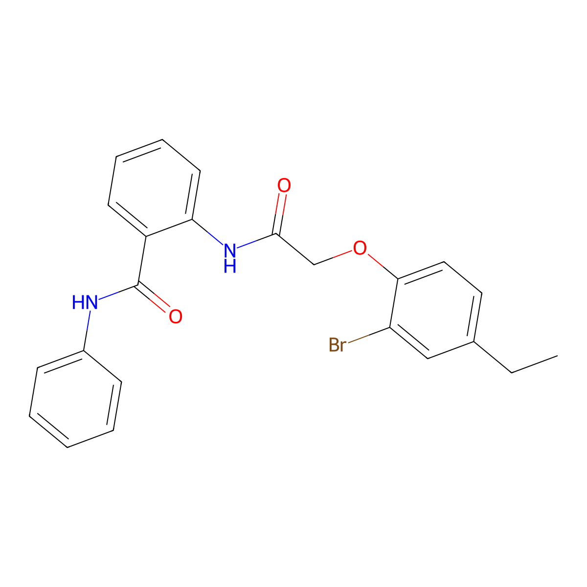 2-{[(2-bromo-4-ethylphenoxy)acetyl]amino}-N-phenylbenzamide molecular structure, CAS 590400-35-4
