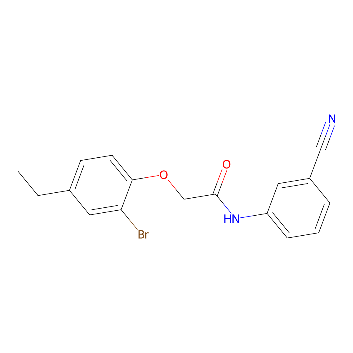 2-(2-bromo-4-ethylphenoxy)-N-(3-cyanophenyl)acetamide molecular structure, CAS 590400-36-5