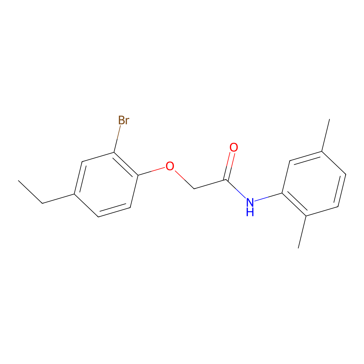 2-(2-bromo-4-ethylphenoxy)-N-(2,5-dimethylphenyl)acetamide molecular structure, CAS 590400-37-6