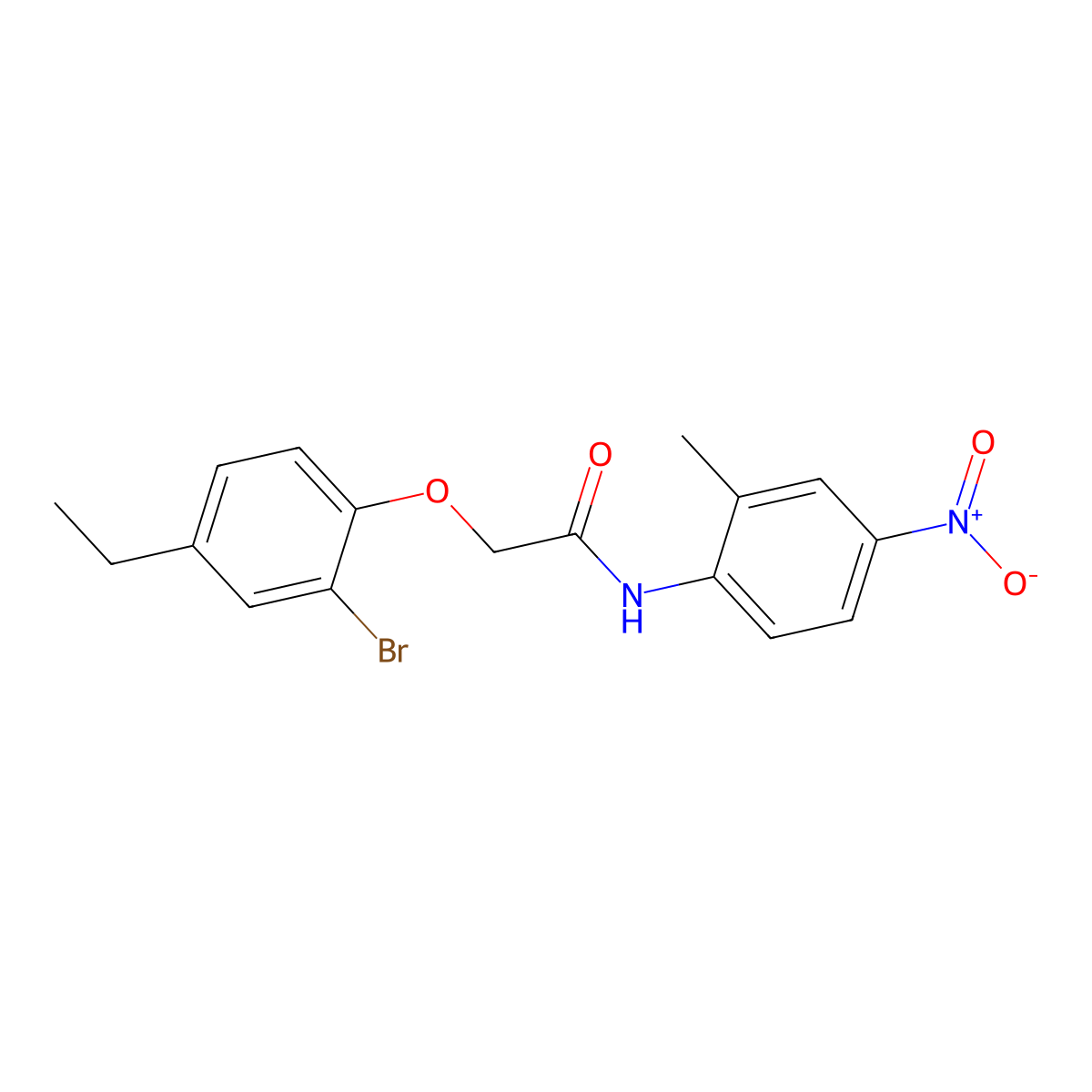 2-(2-bromo-4-ethylphenoxy)-N-(2-methyl-4-nitrophenyl)acetamide molecular structure, CAS 590400-39-8