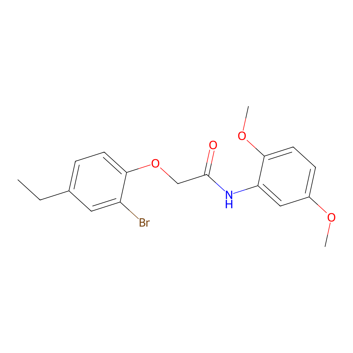 2-(2-bromo-4-ethylphenoxy)-N-(2,5-dimethoxyphenyl)acetamide molecular structure, CAS 590400-40-1