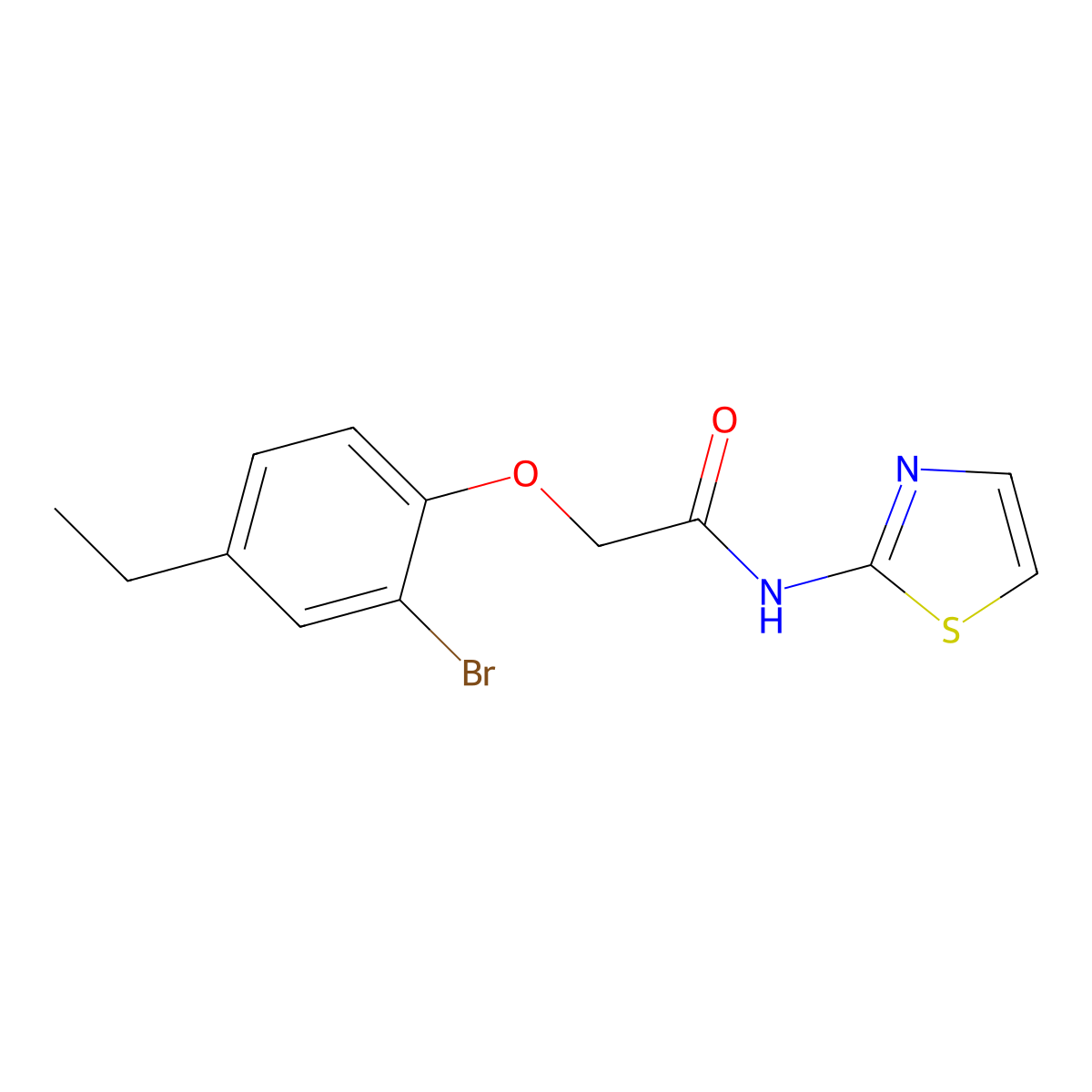 2-(2-bromo-4-ethylphenoxy)-N-(1,3-thiazol-2-yl)acetamide molecular structure, CAS 590400-42-3