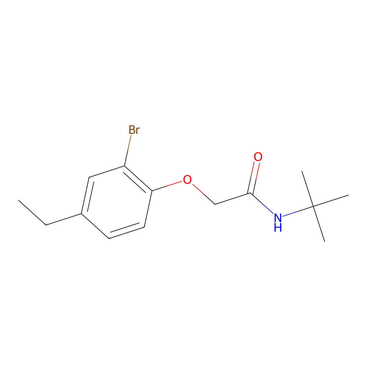 2-(2-bromo-4-ethylphenoxy)-N-tert-butylacetamide molecular structure, CAS 590400-43-4