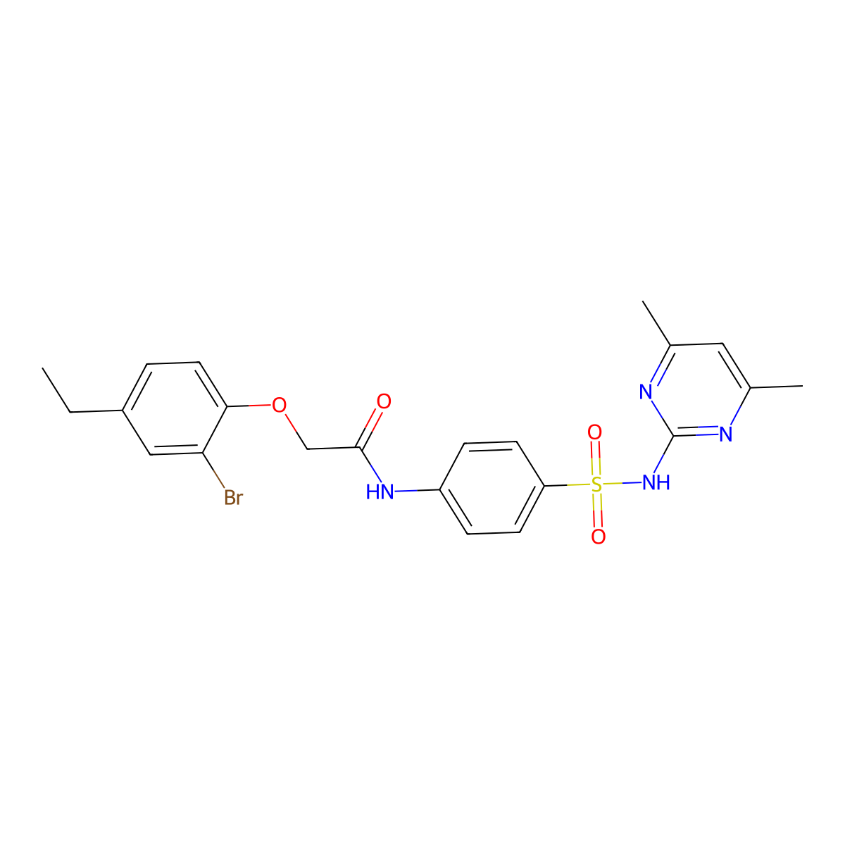 2-(2-bromo-4-ethylphenoxy)-N-[4-[(4,6-dimethylpyrimidin-2-yl)sulfamoyl]phenyl]acetamide molecular structure, CAS 590400-44-5