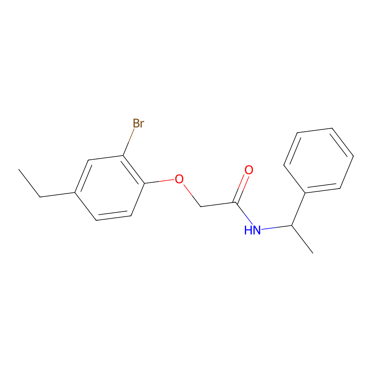 2-(2-bromo-4-ethylphenoxy)-N-(1-phenylethyl)acetamide molecular structure, CAS 590400-46-7