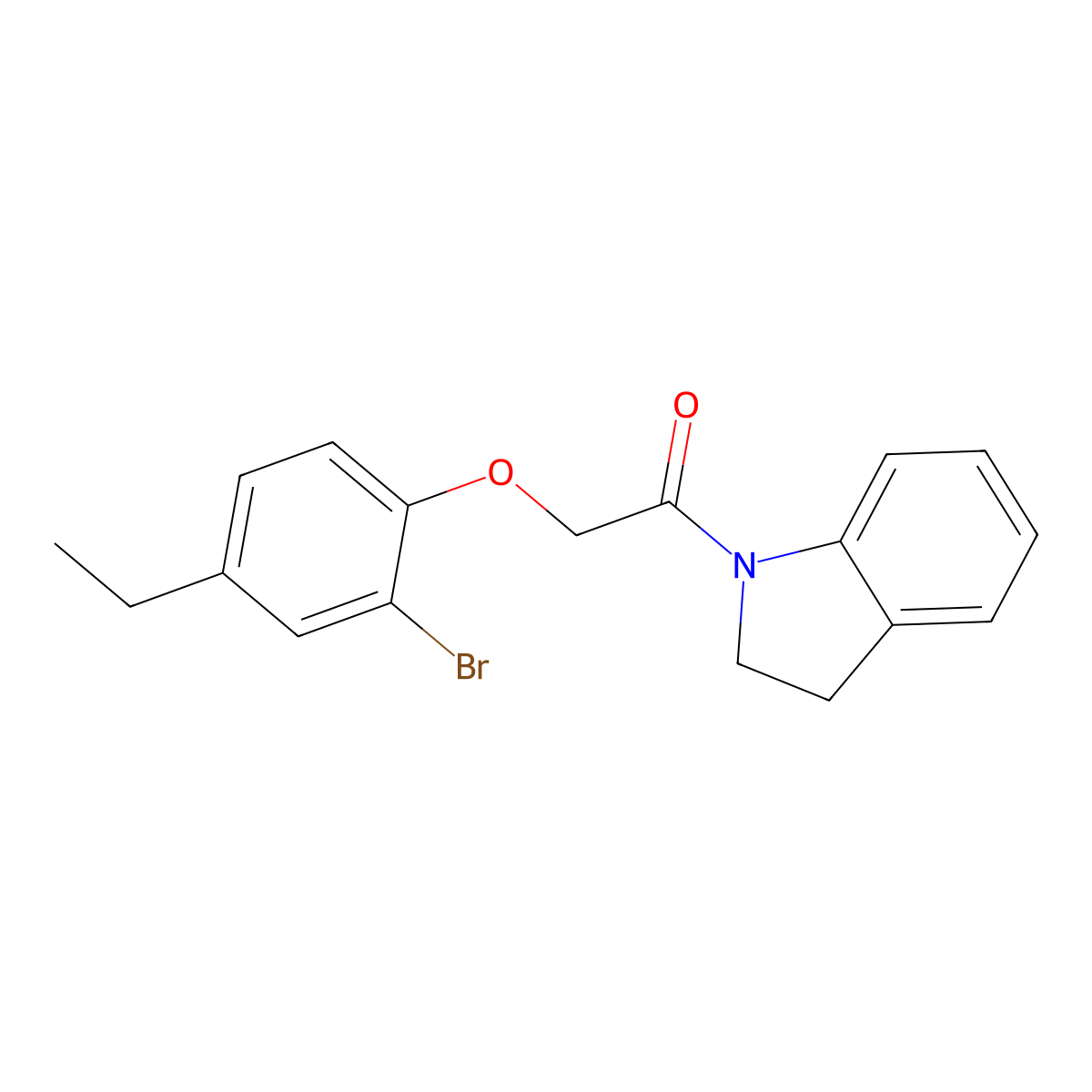 2-(2-Bromo-4-ethylphenoxy)-1-(2,3-dihydroindol-1-yl)ethanone molecular structure, CAS 590400-47-8