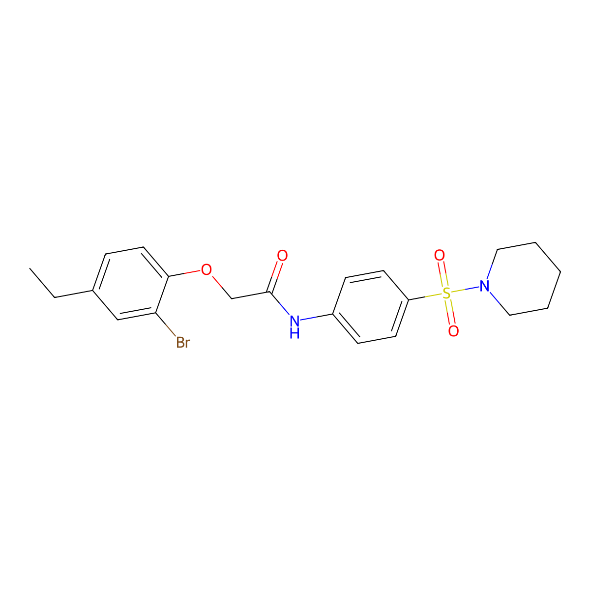 2-(2-bromo-4-ethylphenoxy)-N-[4-(1-piperidinylsulfonyl)phenyl]acetamide molecular structure, CAS 590400-49-0