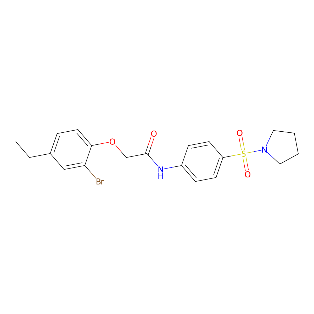 2-(2-bromo-4-ethylphenoxy)-N-[4-(1-pyrrolidinylsulfonyl)phenyl]acetamide molecular structure, CAS 590400-50-3