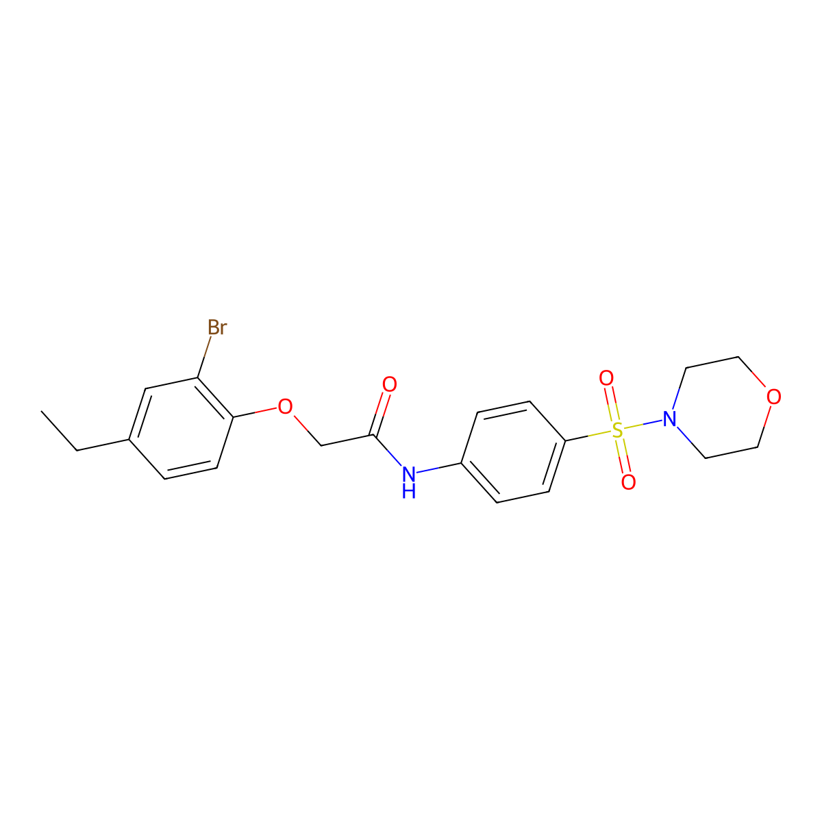 2-(2-bromo-4-ethylphenoxy)-N-(4-morpholin-4-ylsulfonylphenyl)acetamide molecular structure, CAS 590400-52-5
