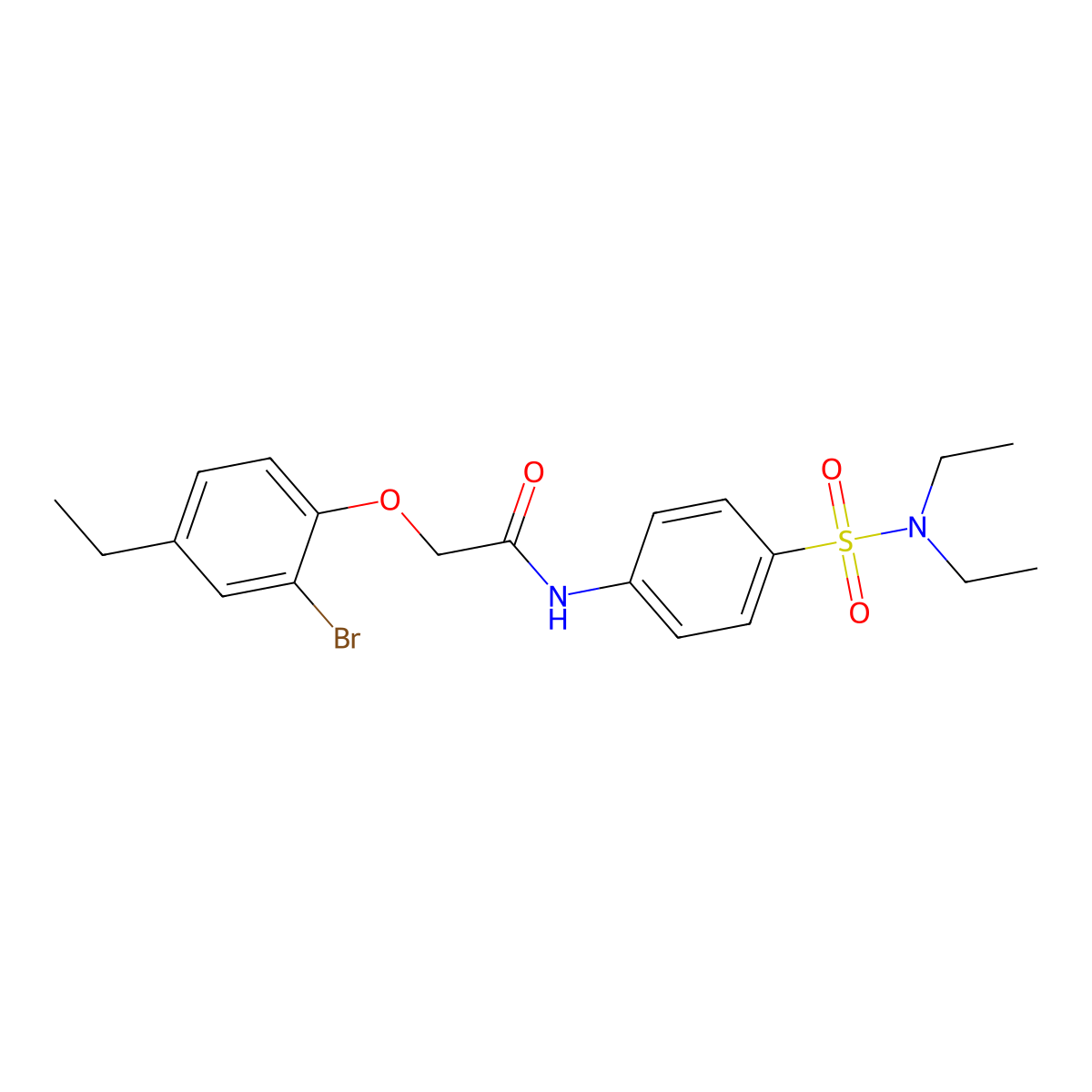 2-(2-bromo-4-ethylphenoxy)-N-[4-(diethylsulfamoyl)phenyl]acetamide molecular structure, CAS 590400-53-6