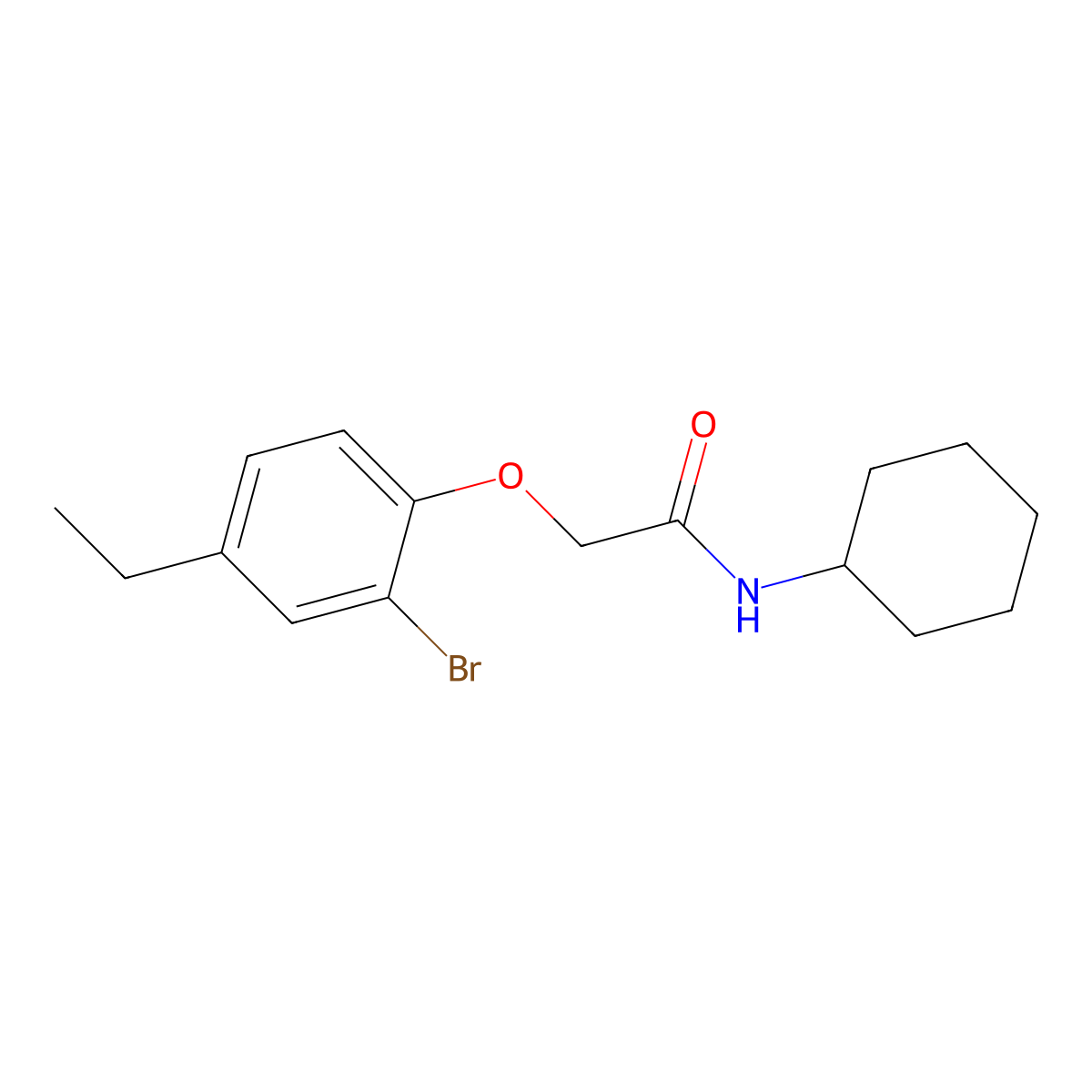 2-(2-bromo-4-ethylphenoxy)-N-cyclohexylacetamide molecular structure, CAS 590400-54-7