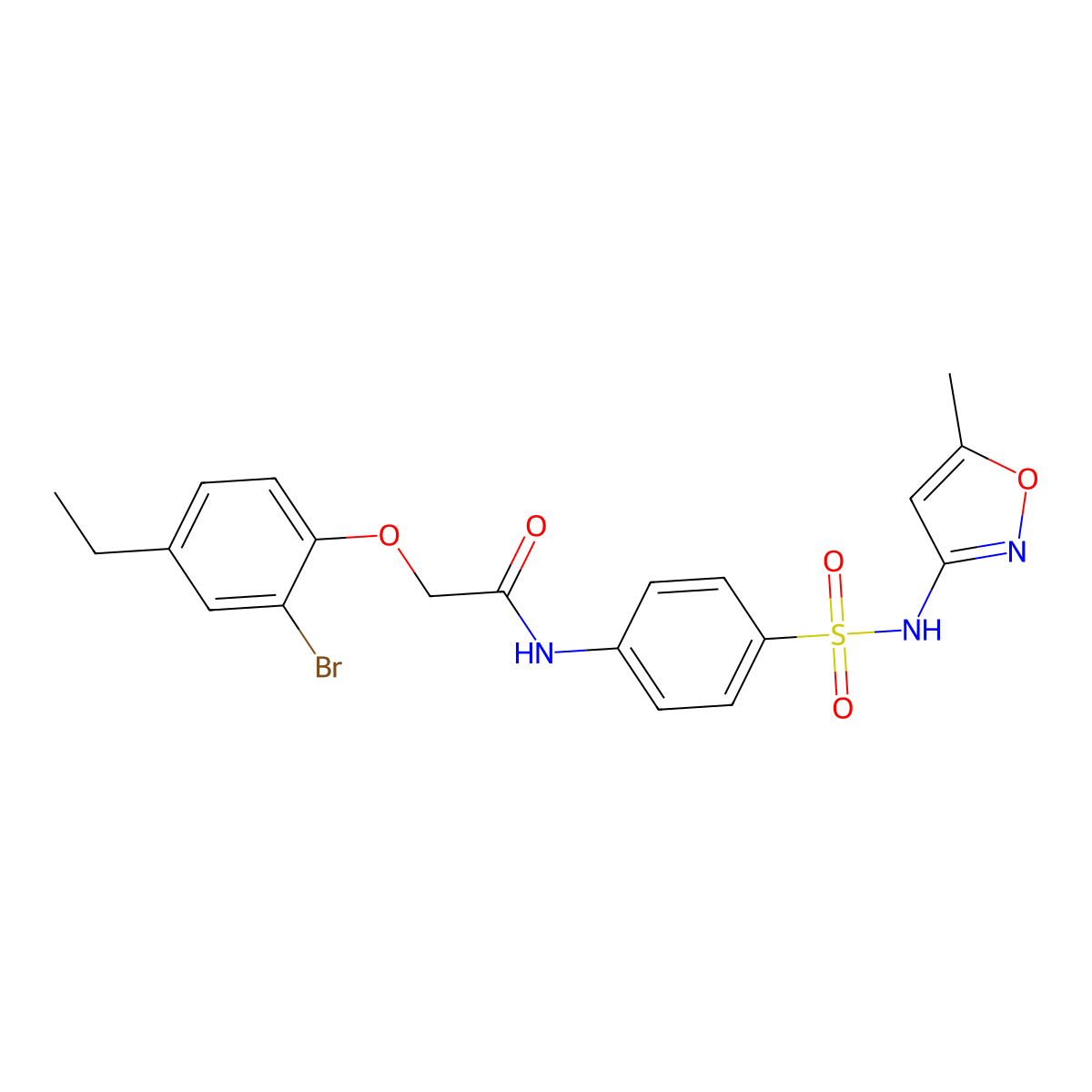 2-(2-bromo-4-ethylphenoxy)-N-[4-[(5-methyl-1,2-oxazol-3-yl)sulfamoyl]phenyl]acetamide molecular structure, CAS 590400-55-8