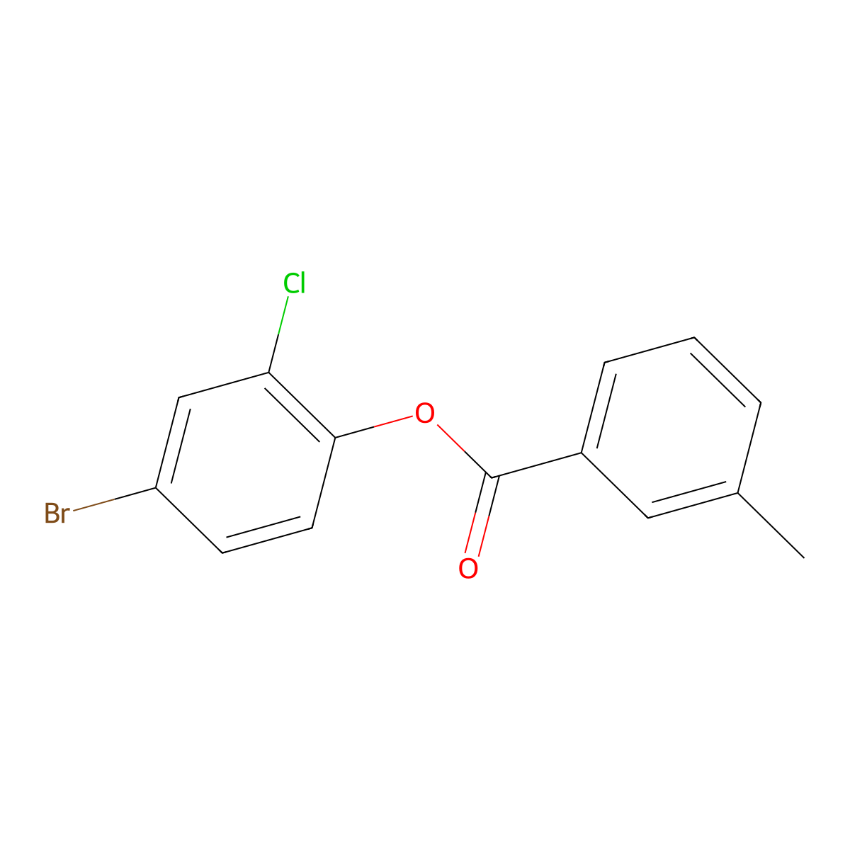 4-Bromo-2-chlorophenyl 3-methylbenzoate molecular structure, CAS 590400-61-6