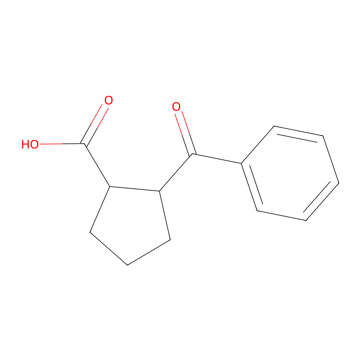 trans-2-Benzoylcyclopentane-1-carboxylic acid molecular structure, CAS 590409-31-7