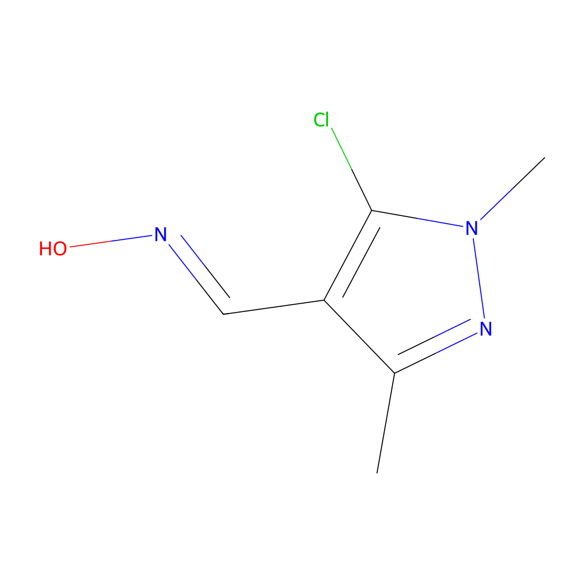 5-Chloro-1,3-dimethyl-1h-pyrazole-4-carbaldehyde oxime molecular structure, CAS 590410-59-6
