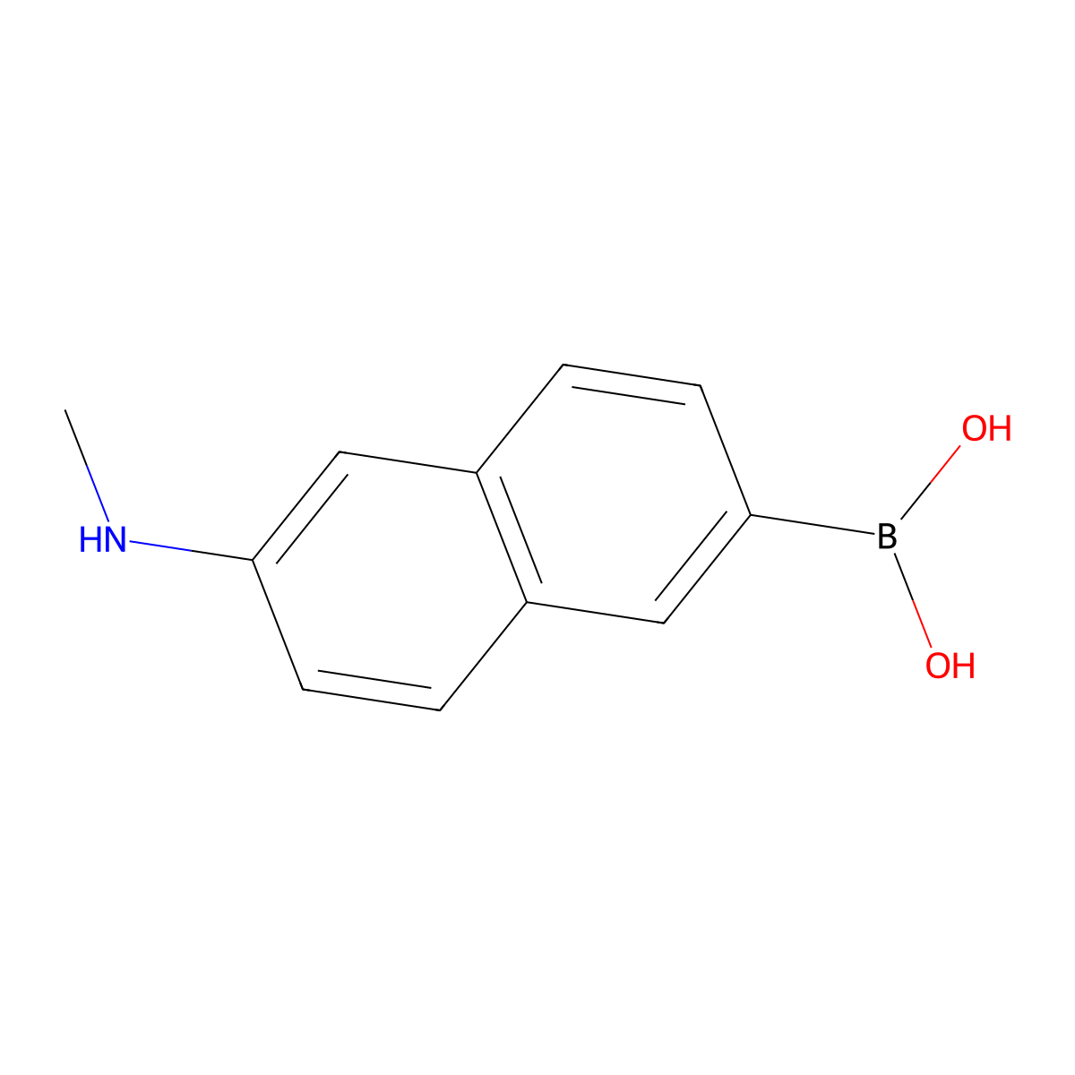 [6-(Methylamino)naphthalen-2-yl]boronic acid molecular structure, CAS 590417-31-5