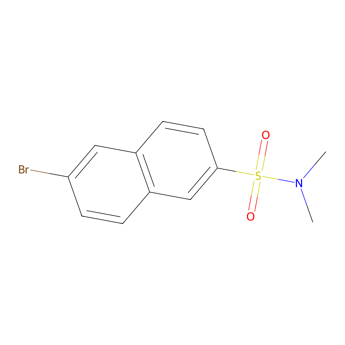 6-bromo-N,N-dimethylnaphthalene-2-sulfonamide molecular structure, CAS 590417-36-0