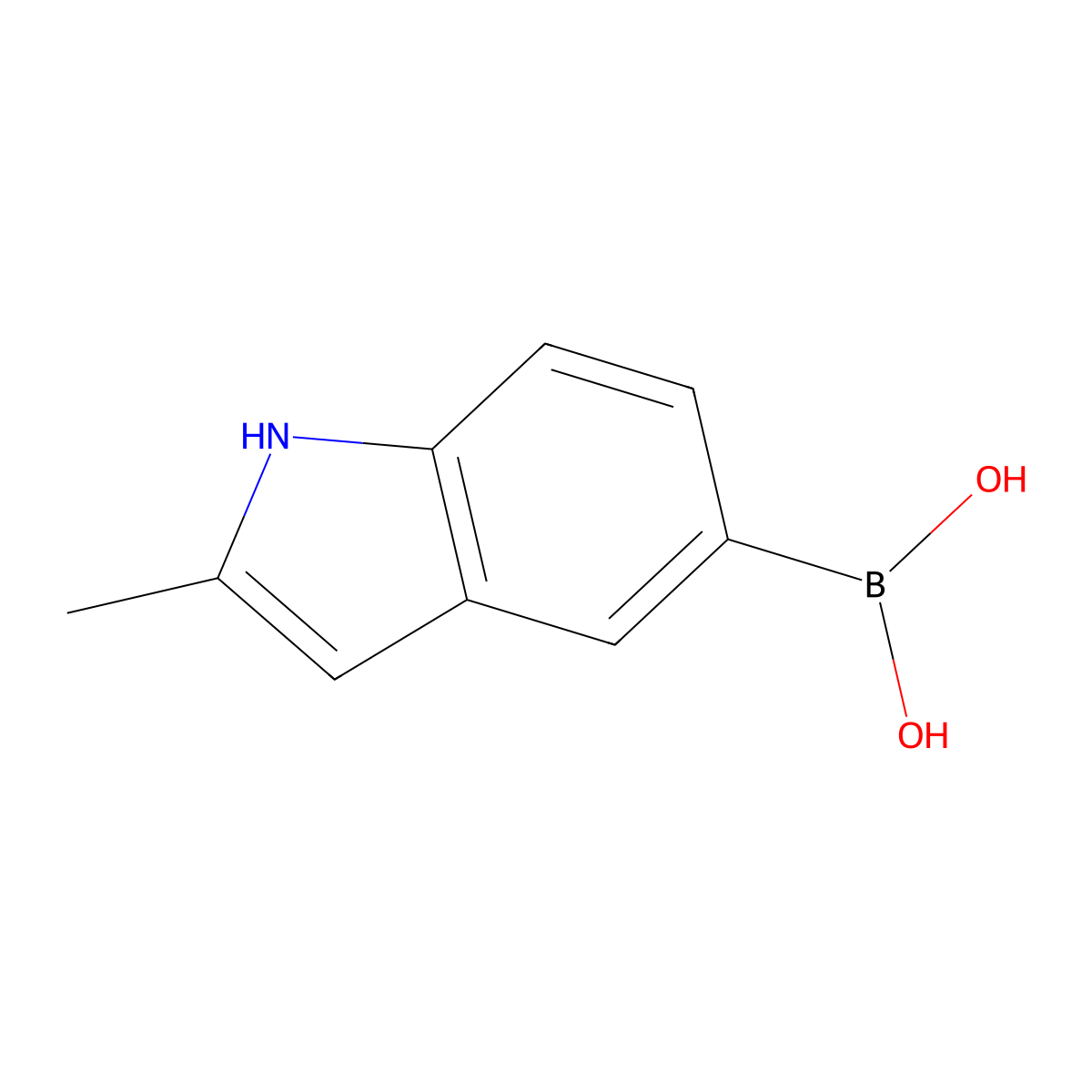 (2-Methyl-1H-indol-5-yl)boronic acid molecular structure, CAS 590418-31-8