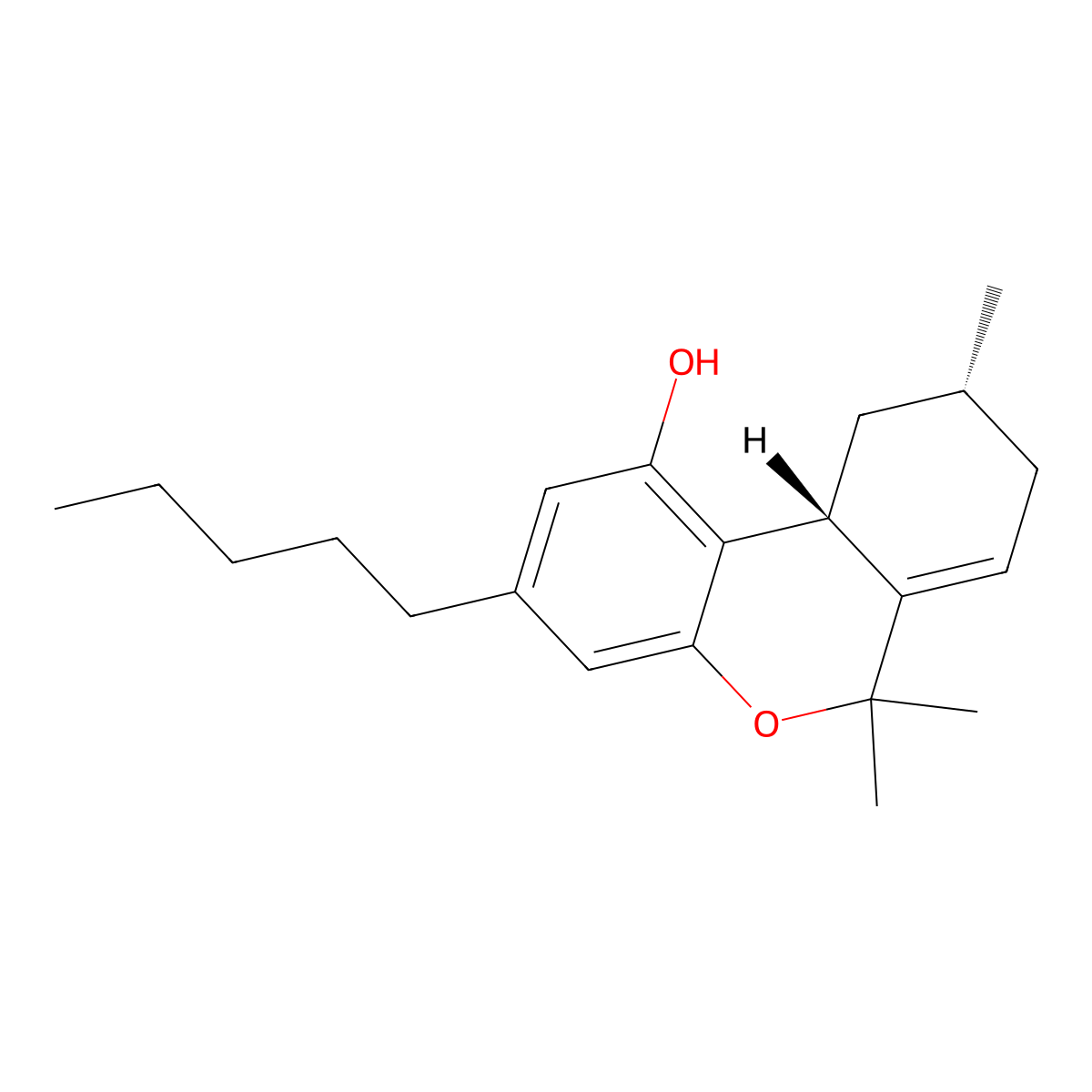 delta4-Tetrahydrocannabinol, 1R-trans- molecular structure, CAS 59042-44-3