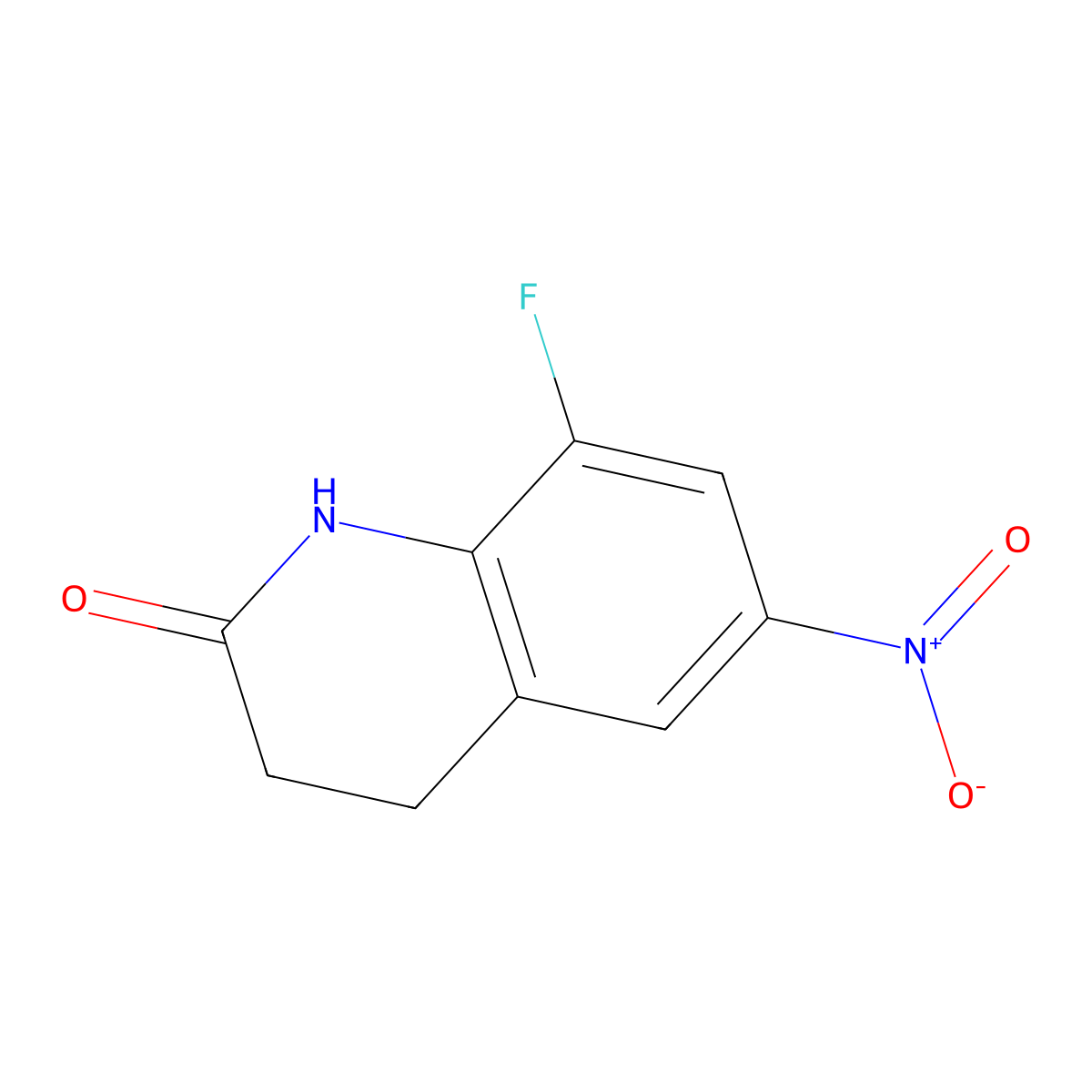8-fluoro-6-nitro-3,4-dihydro-1H-quinolin-2-one molecular structure, CAS 590422-02-9