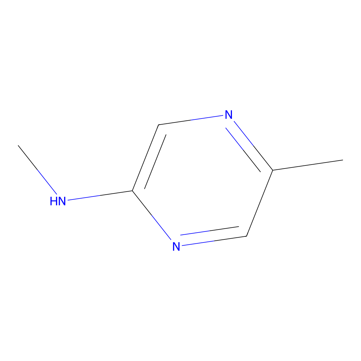 2-Methyl-5-(methylamino)pyrazine molecular structure, CAS 590423-42-0