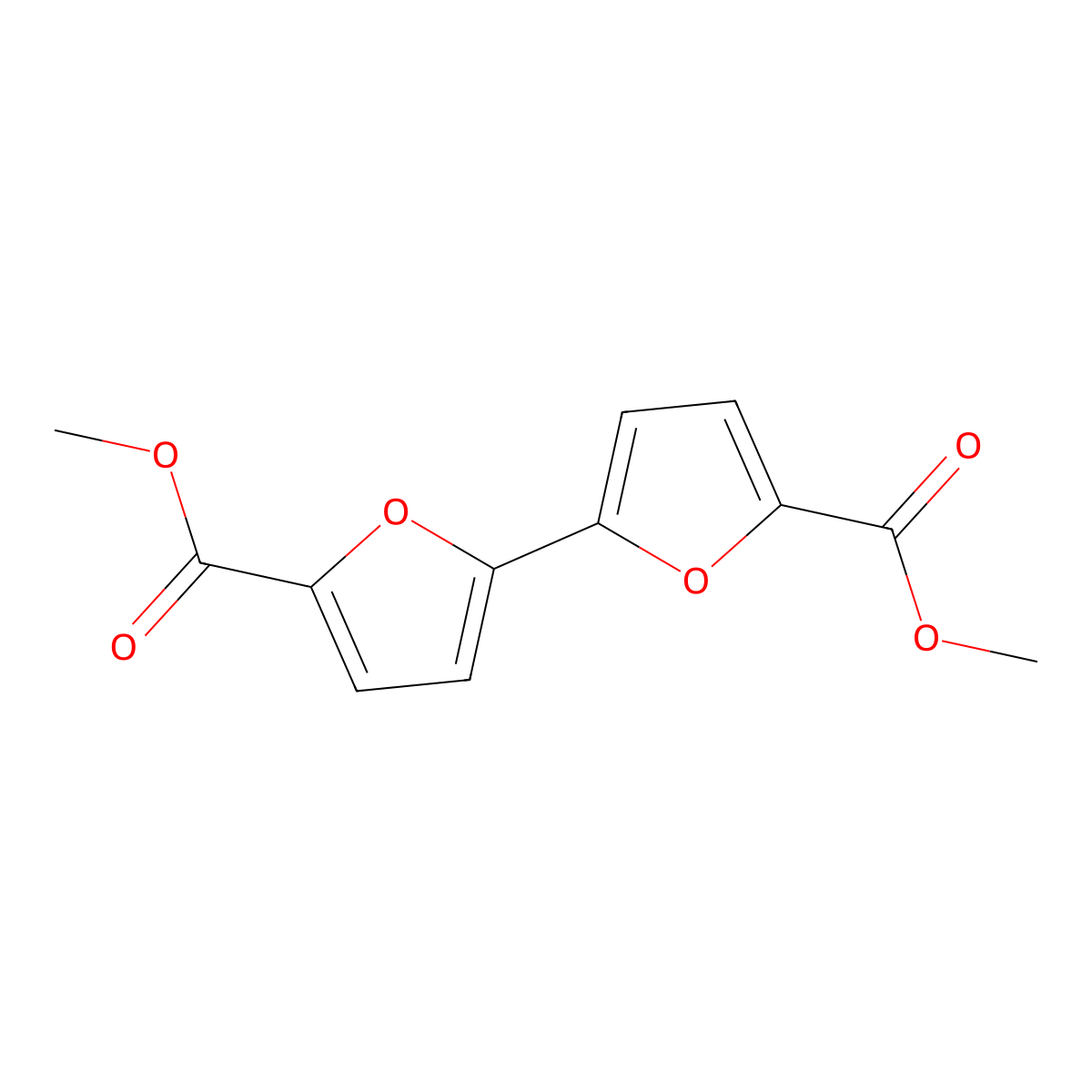 Dimethyl 2,2'-bifuran-5,5'-dicarboxylate molecular structure, CAS 5905-02-2