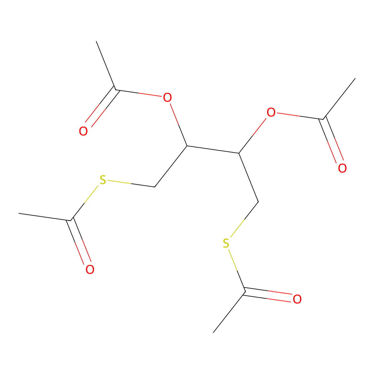 Ethanethioic acid, S1,S1'-((2R,3R)-2,3-bis(acetyloxy)-1,4-butanediyl) ester molecular structure, CAS 59051-95-5