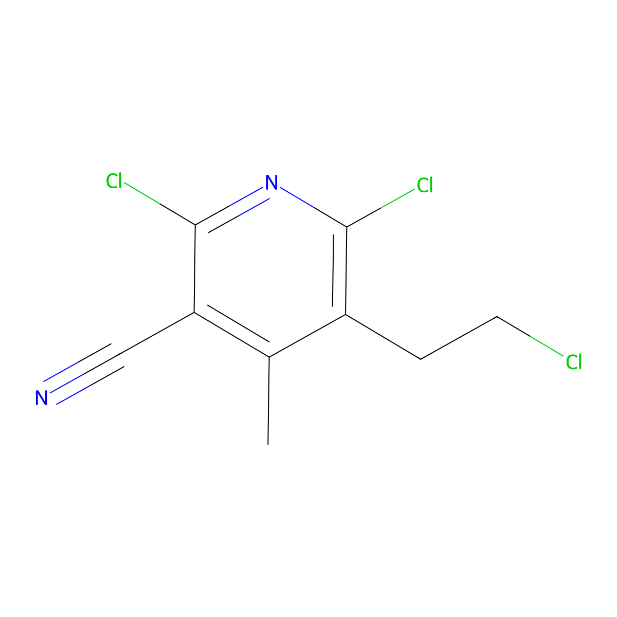 2,6-Dichloro-5-(2-chloroethyl)-4-methylnicotinonitrile molecular structure, CAS 59054-51-2